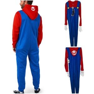 Super Mario Bros. Adult Pajama Jumpsuit One Piece Costume Union Suit  XL